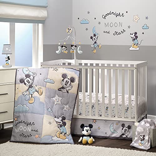Lambs & Ivy Disney Baby Moonlight Mickey Mouse Fitted Crib Sheet - White - color: Moonlight Mickey, size: Standard Crib