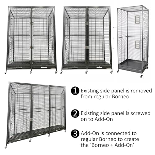 Exotic Nutrition Borneo Version II Small Animal Cage - for Sugar Gliders, Squirrels, Marmosets & Other Small Pets (Add-On) - size: Add-On