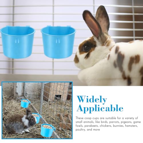 Sumind 60 Pcs Cage Cups Chicken Feeder Birds Hanging Feeders Seed Bowl 8 oz Plastic Water Bowl Hanging Chicken Waterer Feeding Watering Dish Coop Cups for Parrot Parakeet Poultry(Light Blue) - color: Light Blue