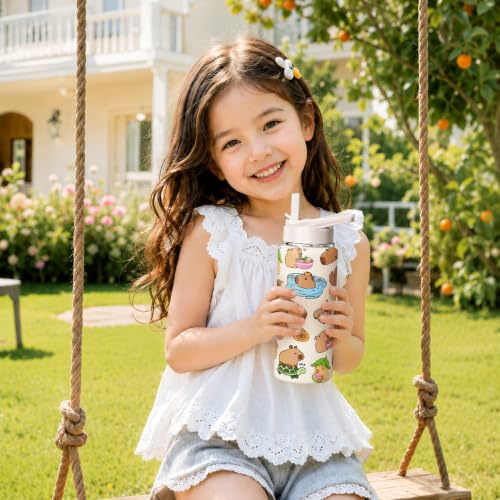 Capybara Water Bottle 18oz Cute Thermoses Gifts Stuff for Kids Girls Women | Vacuum Insulated，Stainless Steel，Leak-proof， - color: Cute capybara, size: 18 Ounces