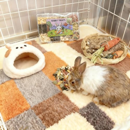 Rabbit Treats 12 PCS Guinea Pig Treats Bunny Chew Toys for Chinchillas Rabibit Guinea Pig Squirrel(Small)