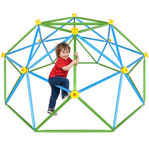 6FT Climbing Dome for Kids, Jungle Gym for Indoor and Outdoor, Geometric Dome Climber Supporting 440 Lbs Anti-Rust Metal Play Structure, Kids Gift Toys, ASTM Approved, Blue & Green - color: Blue & Green