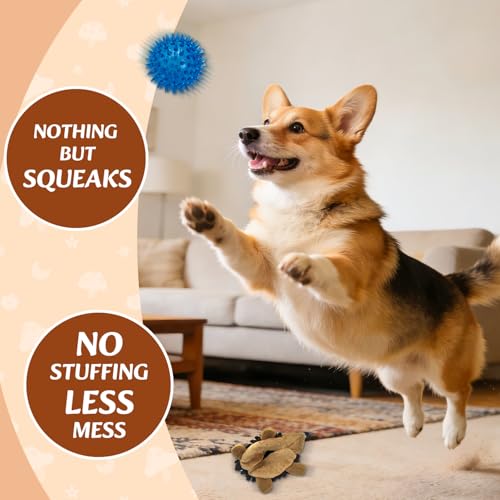 2-in-1 No-Stuffing Hedgehog Dog Toys 5PCS, Squeaky Ball for Throwing Play | Interactive Chewing Toys for Medium and Small Pets, Durable Plush for Companion, Keep Puppy Busy, Holiday Gift - style: Hedgehog 5pack