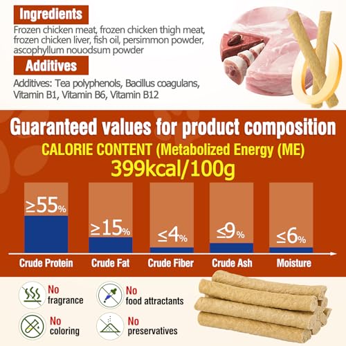 30g Cat Chew Stick Chicken Flavor, Cat Dental Treats Reduce Tartar | Freshen Breath Feline Teething Sticks, Cat Dental Stick Dental Care Cat Treats Snack