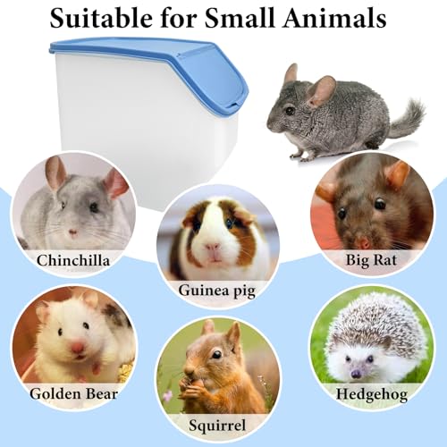 BNOSDM Large Chinchilla Sand Bath Container Large Chinchilla Dust Bath Tub Transparent Hamster Toilet Shower Room Plastic Hamster Bathroom Kit with Leaky Scoop for Big Mice Hedgehog Squirrel (Blue)