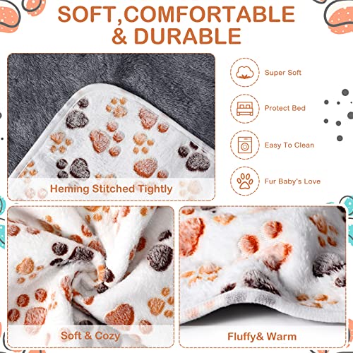Reginary 4 Pcs Waterproof Guinea Pig Blankets Washable Small Animal Fleece Bedding Absorbent Guinea Pig Cage Liners Reusable Training Pee Pad Pet Sleep Mat for Hamster(Paw Print,35 x 24 Inch) - size: 35 x 24 Inch