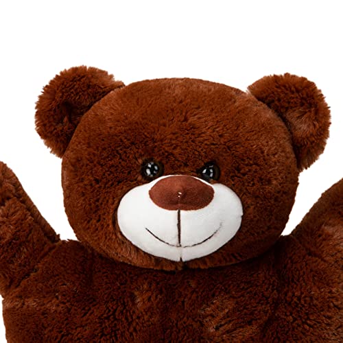 HomeTop Premium Classic Rubber Hot Water Bottle with Cute Bear Cover | Natural rubber hot water bottle,Long-lasting heat retention,Snuggly all-night warmth - color: Tan