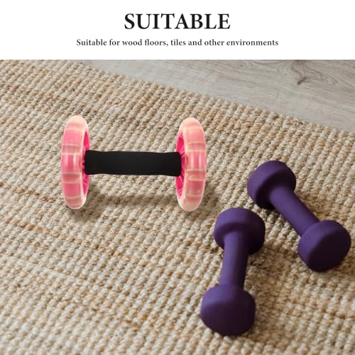 Kisangel 2pcs Dual Ab Roller Wheel, Abdominal Dumbbell Equipment | Sponge Handles for Core Workout Fitness Training Tool for Home Gym Men and Women