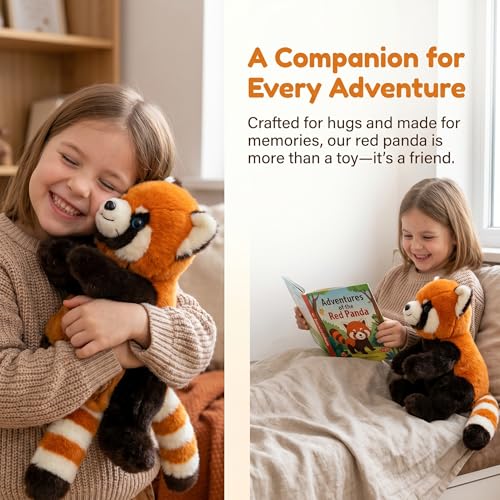 YUKOUQIAN Red Panda Stuffed Animal Cute Plush Doll Toy 10 inch for Girls Boys Christmas (papa red pand 30) - style: papa red pand 30