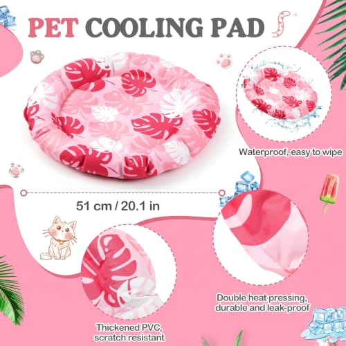 Drydiet Pet Cooling Mat for Cats & Small Dogs, Gel Pad, Washable, 20.1 in | No water or refrigeration needed; washable, scratch-resistant gel mat keeps cats and small dogs cool indoors or outdoors. - color: Pink