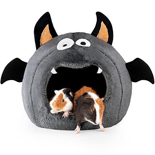 Guinea Pig Hideout - Guinea Pig Bed, Halloween Style Small Pet Hides, Ideal Bed for Small Pets, Bat Shape, Dark Gray