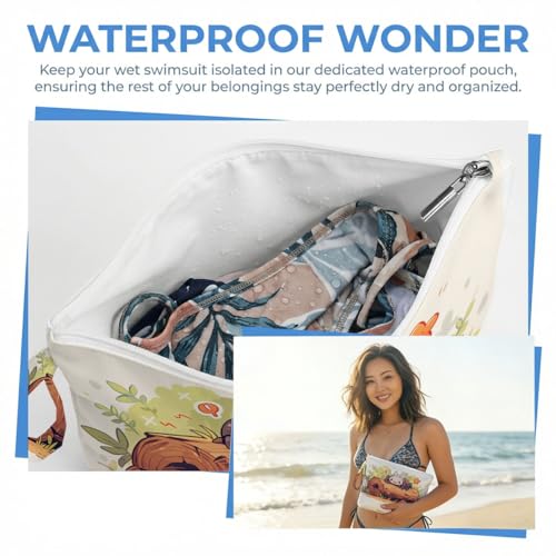 ENGVZ Wet Dry Bag, Waterproof Travel Pouch, Large Zipper Bag For Swimsuits, Diapers, Toiletries, Makeup, Women And Girls Cute Spider - color: Cartoon Spider