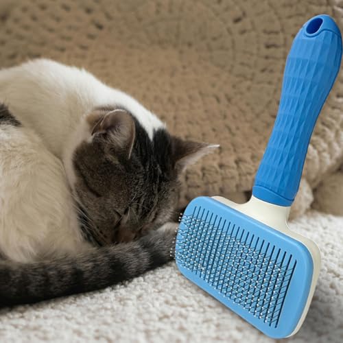 Pet Cleaning Deshedding Brush,Pet Hair Removal Brush for Shedding Massaging Grooming for Small Dogs,Cats,Rabbits(blue) - color: blue