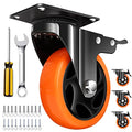 QNCZ 4" Caster Wheels, Outstanding Casters Set of 4 Heavy Duty, Silent Industrial Casters, Locking Casters Wheels for Furniture, Castor Wheels for Cart, Workbench. | Easy to Install, Efficient operation, convenient braking,Silent, Floor friendly,Widely Ap