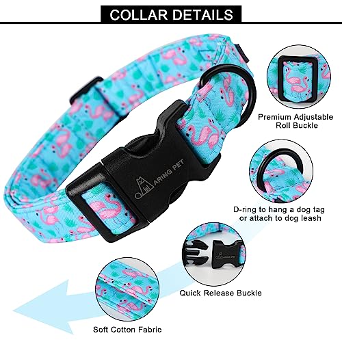ARING PET Flamingo Dog Collar-Cute Cotton Small Dog Collars, Adjustable Lightweight Summer Pet Collars for Small Medium Large Boy and Girl Dogs, X-Small - color: Flamingo, size: X-Small