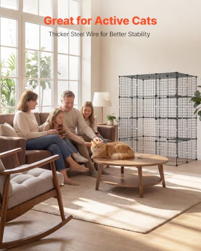VEVOR Cat Cage 4-Tier 40.98"x27.99"x55" DIY Cat Playpen Indoor Enclosure, Detachable Metal Wire Kennel Crate with 4 Doors, Large Exercise Place Ideal for 1-2 Cats, Kittens and Small Animals, Black - size: 41.0"L x 28.0"W x 55.0"H
