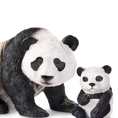 Terra by Battat Giant Panda Family Animal Figures, 4-Piece Set, Animals | 4 realistic plastic zoo animal toys with 2 adult pandas and 2 cubs for storytelling play, collecting, and learning, 3+ Years - style: Panda Family