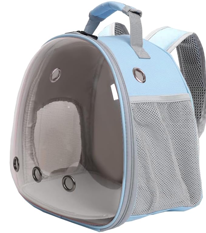 Guinea Pig Backpack, Space Capsule Bubble Window Small Animal Backpack for Guinea Pig, Bird Bunny Rabbit - color: Blue
