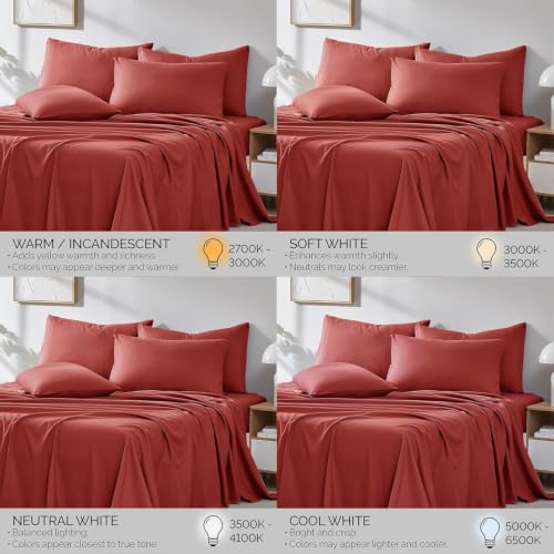 Southshore Fine Living, Inc. Twin XL Sheet Set 4 Piece, 21 Inch Deep Pocket Bed Sheets with 2 Pillowcases, Microfiber Wrinkle Free Easy Care Pet Hair Resistant Bedding - Marsala (Terracotta Sheets) - color: 05 - Marsala (Terra Cotta), size: Twin XL
