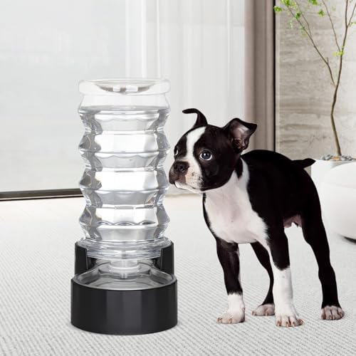RIZZARI 8L Dog Water Bowl Dispenser:Spill Resistant Multi Pet Solution | Cleaner Drinking Water / Dishwasher Safe Bowl / Auto-Refill with No Pump / Spill Resistant / No Electricity - color: Dark Black, size: 8L