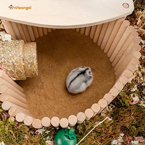 Niteangel Hamster Climbing Ladder Wooden Suspension Bridge for Guinea Pigs Rats Hedgehog Gerbils Mouse Sugar Glider and Other Small Animals (Medium) - size: 15.7" x 7.9"