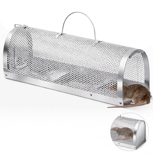 Humane Rat Trap, Reusable Rat Trap Cage, No Kill Live Mouse Catch Trap, Mice Trap Cage for Indoor and Outdoor Small Animal - Mouse Voles Hamsters Live Cage Catch and Release (Rat Trap A) - style: Rat Trap A