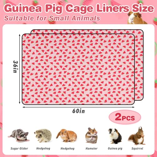 2 PCS Guinea Pig Cage Liner, Reusable Waterproof Guinea Pig Liner, Washable Small Animals Bedding, Super Absorbent Pet Pee Pads Guinea Pig Mats, Rabbit Mats for Cages (36 * 60 inch) - size: 36*60 inch 2pack