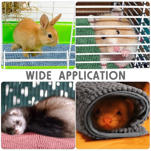 4 Pcs Guinea Pig Cage Liner 12 x 12 Inch Washable Chenille Pee Pads Pet Dog Cat Bedding Training Mat Reusable for Small Animals Puppy Bunny Hamster Chinchilla - color: Mixed Color, size: 12 x 12 Inch, style: Low Pile Chenille