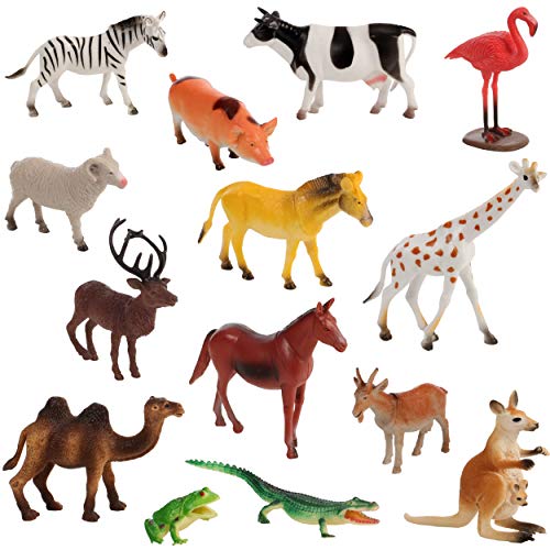 100Piece Set of Animals Figures & Accessories in Storage Container