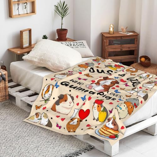 Guinea Pig Blankets Plush Just A Girl Who Loves Guinea Pig Blanket Throw Stuff Guinea Bedding Gifts for Girls Boys Women Kids Adults Birthday Party Decorations 50"X40" - color: Guinea Pig, size: 50"x40"