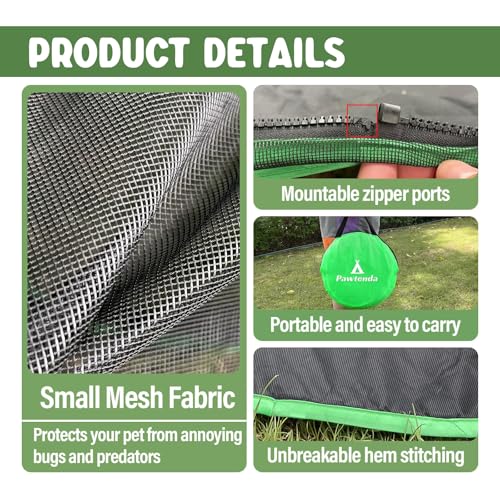 Pawtenda 2-in-1 Cat Tent & Enclosure Outdoor, Foldable Playpen with Tunnel | Portable Catio for Outside, Pop-Up, Breathable Tear-resistant Mesh and sturdy frame, for Cats and Other Animals - color: Green