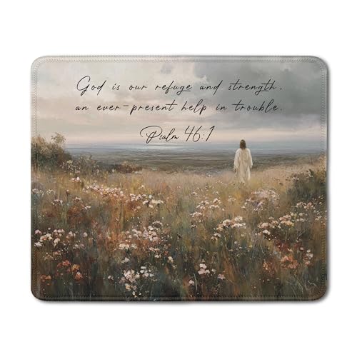 Christian Jesus with Lamb Mouse Pad, Christian Jesus Religious Gifts Mousepad for Office Desk Computers Laptop, Psalm 46:1 Religious Faith Office Supplies Desk Accessories, 9.5x7.9 Inch - color: 18Child