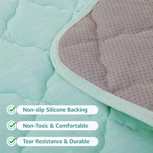 LOOBANI Dog Cooling Mat for Large Dogs - 40" x 28" Cooling Mat for Pet with Anti-Slip Bottom, Durable & Washable Non-Toxic Cold Crate Pad for Dogs, Cats, Indoor & Outdoor Use, Sofas, Bed, and Floor - color: Green, size: Large (40''x28'')