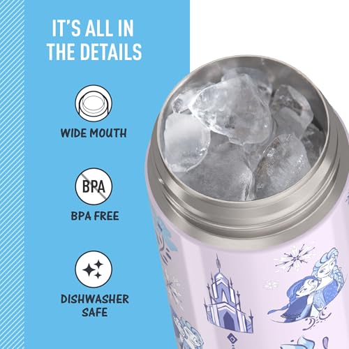 THERMOS FUNTAINER Water Bottle with Spout, 16oz, Frozen | Kids Stainless Steel Insulated Water Bottle, Keeps Drinks Cold Longer for School & Play, BPA-Free - color: Frozen, size: 16 Ounces