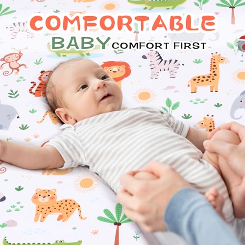 Cloele Square Playard Fitted Sheets,36 X 36in,Jungle Animals | Perfect for 36 X 36in Portable Playard Mattresses, Pack and Play Crib Sheets,Animal Fitted Playpen Sheet, For Baby - color: Animal, size: 36"x36"