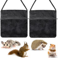 2 Pcs Sugar Glider Pouch Breathable Carrying Bonding Pouch Soft Hamster Carrier with Strap Zipper Small Animal Travel Sleeping Bag Cage Accessories for Rat Reptile Other Small Pets(Black) - color: Black