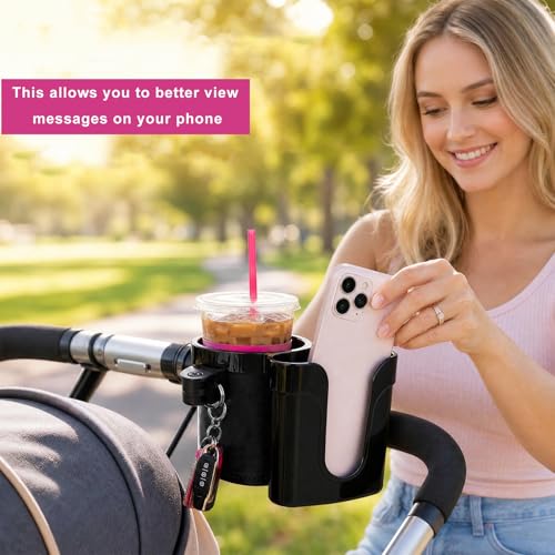 Bike Cup Holder, Motorbike Handlebar Drink Bottle Cage with Cell Phone & Key Holders, Universal Water Bottle Cage Beverage Holder for Most Motorcycles Scooters Bikes (Black) - color: Black