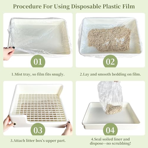 Disposable 50 pcs Small Animal Cage Liners | Rabbit Tray Film Liner Bunny Litter Pan Bags Guinea Pig Cage Toilet Plastic Film for Bird Hamster Chinchilla Hedgehog - size: Small - L+W ＜ 27''