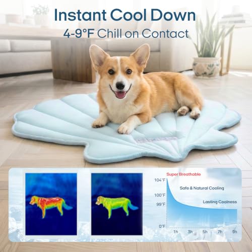 Dog Cooling Mat Washable Pet Cooling Mat, Self Cooling Mat for Dogs Large | 47" x 45", Thick Portable Foldable Cooling Pad for Indoor Outdoor, Crate, Travel, Camping and Beach - color: Blue, size: Large