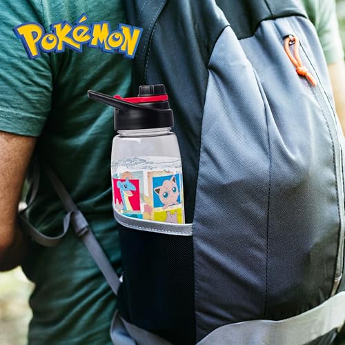 Silver Buffalo Pokémon Pikachu, Snorlax, Screw-On Lid Water Bottle, 28oz | Squirtle, Charmander, Bulbasaur, Togepi, Meowth, Lapras, Gengar, Jigglypuff, Mewtwo, Onix, Gyarados, Psyduck, Eevee, 0.83L - color: Pokemon, size: 28 Ounces