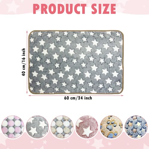 PINVNBY 6 PCS Guinea Pig Blankets Soft Fleece Bedding for Guinea Pigs Cage Washable & Reusable Small Animal Sleep Mat Pad for Hamster Ferret Chinchilla Hedgehog (24 x 16 Inch) - size: 24" x 16"(6 PCS)