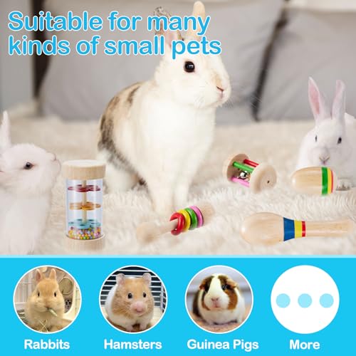 AOWPFVV Wooden Bunny Toys,Safe Rabbit Toys for Guinea Pigs,Small Animals