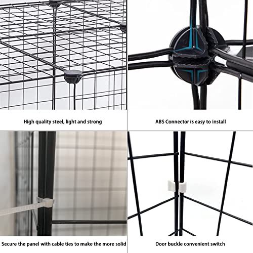 DIY Cat Cage,Pet Playpen Indoor, Detachable Metal Wire Small Animal Cages, 2-Tier Crate Large Exercise Place, Kitten Enclosures with 2 Door, 29.5 x 15.3 x 28.7 Inch, Black