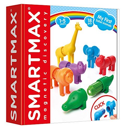 SmartMax My First Safari Animals STEM Magnetic Discovery Building Set with Soft Animals for Ages 1-5 - style: My First Safari Animals