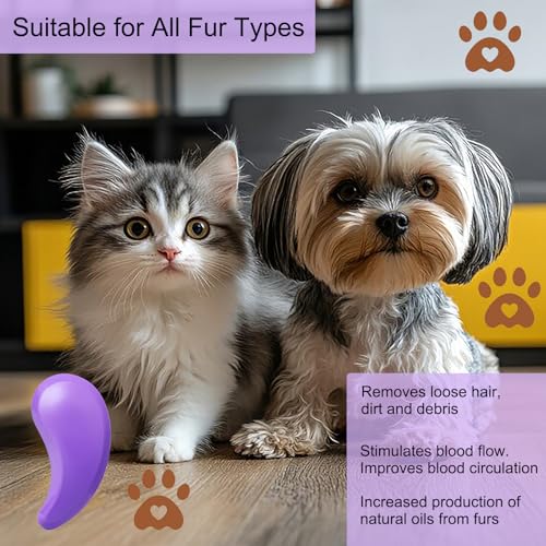 Puppy Brush, Soft Dog Brush for Grooming, Puppy Hair Remover Brush Comb, Grooming Tool for Poodles,Teddy, Yorkies, Maltese, Shih Tzu, Chihuahua, Light Purple - color: Light Purple