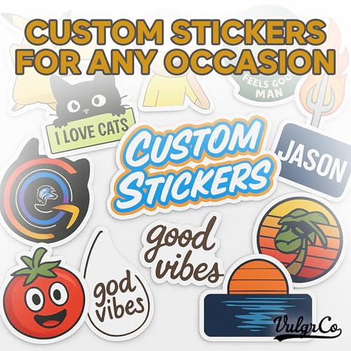 Custom Stickers Personalized - Custom Pack Die Cut Vinyl Decals | Print Your Own Sticker, UV-Resistant Customized Sticker Labels for Jars, Laptops, Bottles, Custom Labels for Business Logo