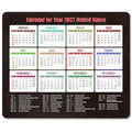 KONVINIT Ergonomic Mouse Pad with Wrist Rest, Black Mousepad with Non-Slip Rubber Base and Smooth Surface, Small Mouse Pads for Desk, Office Desk Accessories (2027 Calendar) - color: Black