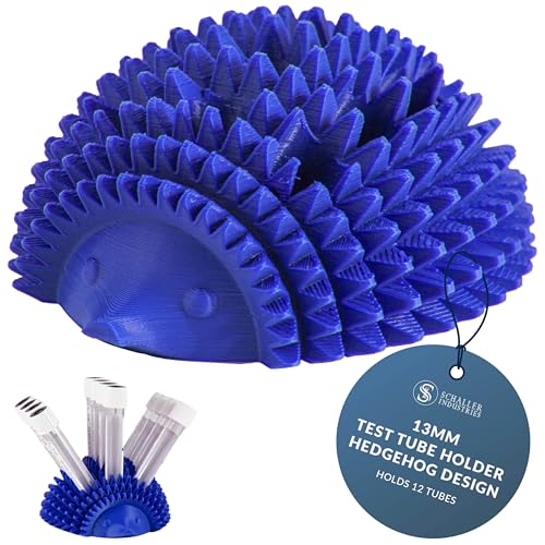 S I Schaller Industries Hedgehog Test Tube Holder, 13mm - Veterinary Blood Test Tube Rack, Holds 12 Vials, Compact Fun Design Organizer for Veterinary and Research Lab Use - Royal Blue - color: Royal Blue, size: 13mm Tubes