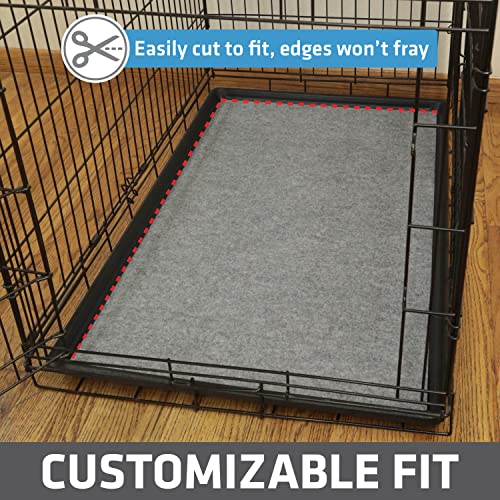 Drymate Dog Crate Mat Liner, Absorbs Urine, Waterproof, Non-Slip, Washable Puppy Pee Pad for Kennel Training - Use Under Pet Cage to Protect Floors, Thin Cut to Fit Design (USA Made) (LGrey)(29"x50") - size: 29" x 50"