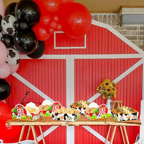 36 Pieces Farm Animal Paper Snack Bowl, Disposable Farm Theme Food Tray, Farm Birthday Party Decoration